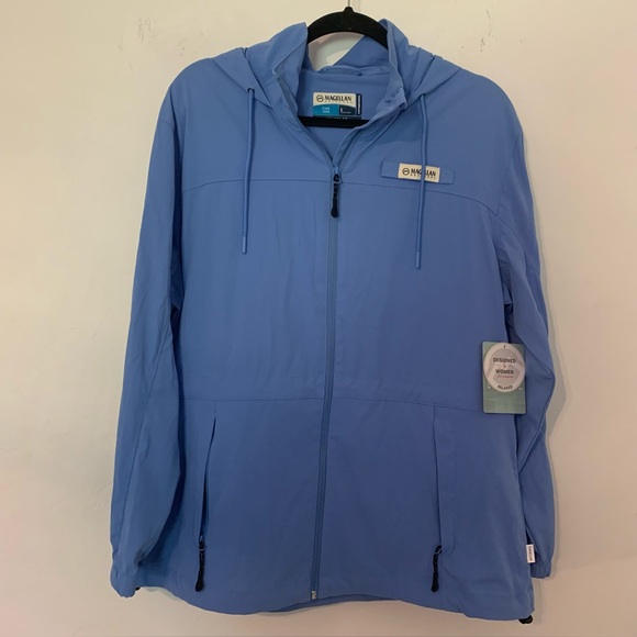 Magellan Outdoors Jackets & Blazers - Magellan Outdoors Fish Gear Relaxed Fit Womens Blue Jacket L Water Repellent
